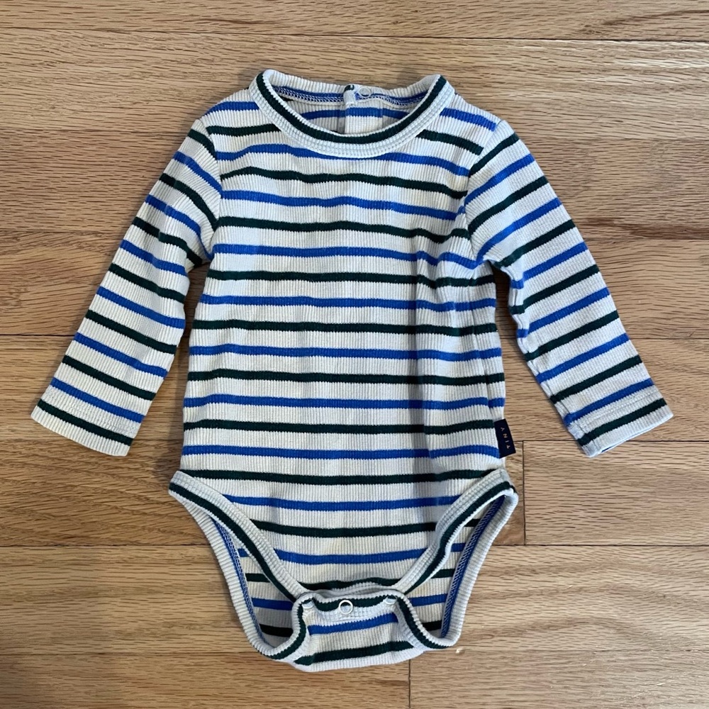 Tiny Cottons Striped Long Sleeve Baby Bodysuit - Like New